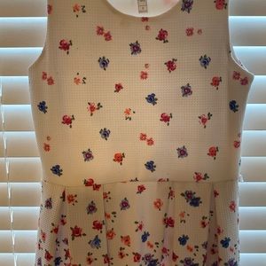 Beautees dress for young girls white with flowers size 16